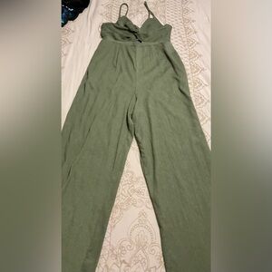 Trixxi Olive Green Wide-Leg Pants